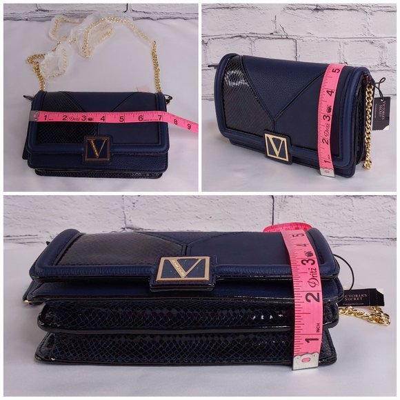 'VICTORIA'S SECRET' MONOGRAM CROC ACCENT CHAIN LINK CROSSBODY  BAG - Picture 10 of 16